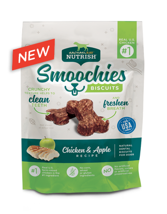 RACHEL RAY NUTRISH Smoochies Dental Biscuits Chicken and Apple Dog Treats 1.04kg