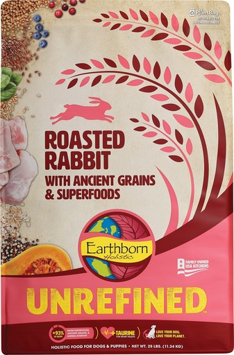 Earthborn Holistic Unrefined Roasted Rabbit with Ancient Grains &amp; Superfoods Dry Dog Food 11.3kg