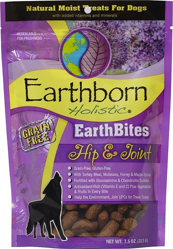 Earthborn Holistic EarthBites Hip &amp; Joint Natural Moist Grain-Free Treats For Dogs 213g