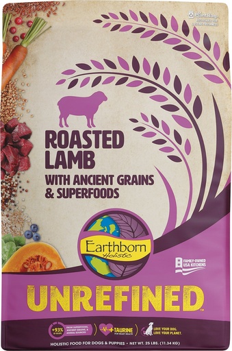 Earthborn Holistic Unrefined Roasted Lamb with Ancient Grains &amp; Superfoods Dry Dog Food 11.3kg