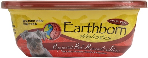 Earthborn Holistic Pepper's Pot Roast Grain-Free Natural Moist Case of 8 Dog Food 227g