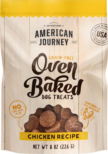 American Journey Chicken Recipe Grain-Free Oven Baked Crunchy Biscuit Dog Treats 454g