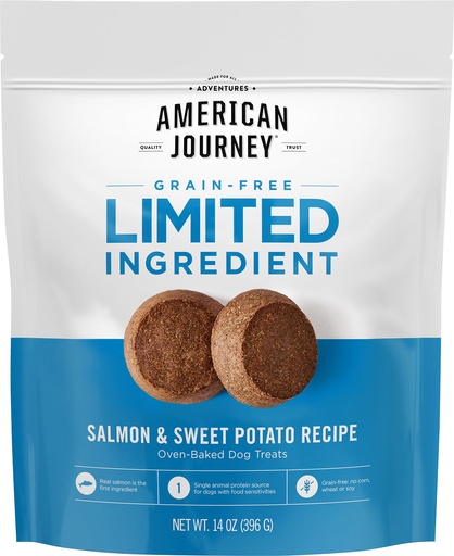 American Journey Salmon &amp; Sweet Potato Recipe Limited Ingredient Dog Treats 396g