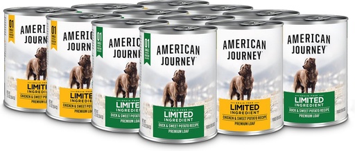 American Journey Limited Ingredient Poultry Variety Pack Grain-Free Case of 12 Canned Dog Food 354g