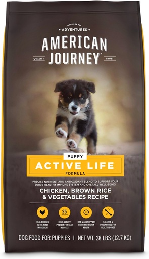 American Journey Active Life Formula Puppy Chicken, Brown Rice &amp; Vegetables Recipe Dog Food 12.7kg