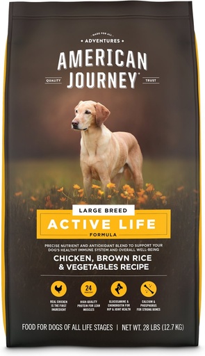 American Journey Active Life Formula Large Breed Chicken, Brown Rice &amp; Vegetables Recipe Dry Dog Food 12.7kg