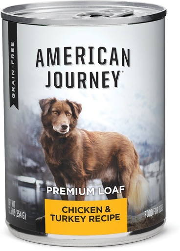 American Journey Chicken &amp; Turkey Recipe Grain-Free Case of 12 Canned Dog Food 354g