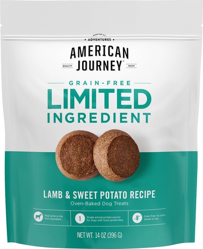 American Journey Lamb &amp; Sweet Potato Recipe Limited Ingredient Dog Treats 396g