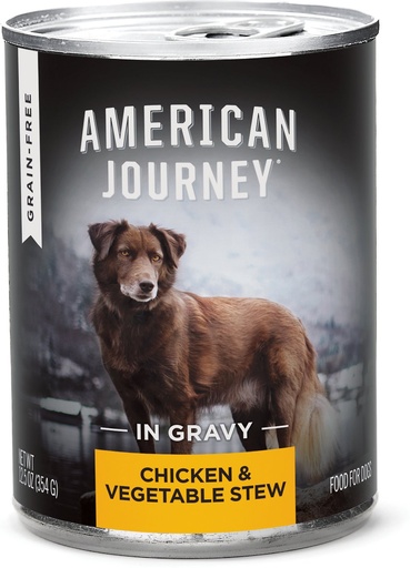 American Journey Stews Chicken &amp; Vegetables Recipe in Gravy Grain-Free Case of 12 Canned Dog Food 354g