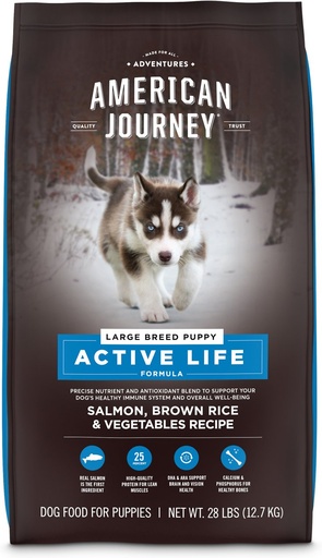 American Journey Active Life Formula Large Breed Puppy Salmon, Brown Rice &amp; Vegetables Recipe Dry Dog Food 12.7kg