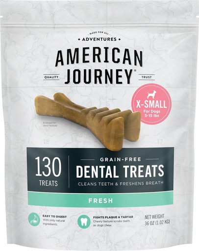 American Journey Grain-Free 130 Count Extra-Small Dental Dog Treats Mint Flavor 1.02kg