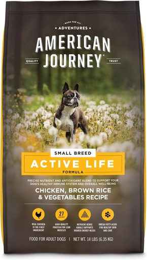 American Journey Active Life Formula Small Breed Chicken, Brown Rice &amp; Vegetables Recipe Adult Dry Dog Food 6.35kg