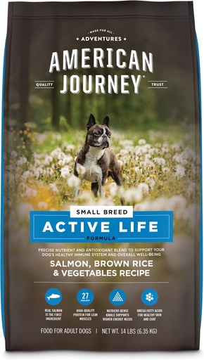 American Journey Active Life Formula Small Breed Salmon, Brown Rice &amp; Vegetables Recipe Adult Dry Dog Food 6.35kg