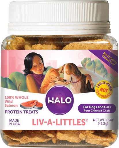 Halo Liv-a-Littles Grain-Free 100% Wild Salmon Freeze-Dried Dog &amp; Cat Treats 45.3kg