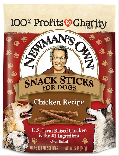 Newman's Own Snack Sticks Chicken Recipe Grain-Free Dog Treats 142g