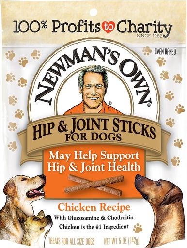 Newman's Own Grain-Free Chicken Hip &amp; Joint Snack Sticks Dog Treats 142g