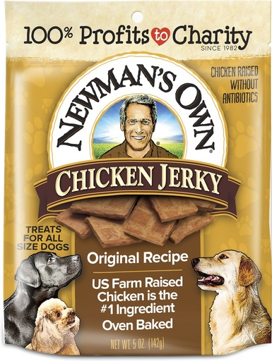 Newman's Own Chicken Jerky Original Recipe Dog Treats 142g