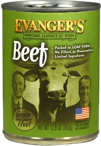 Evanger's Classic Recipes Beef Grain-Free Case of 12 Canned Dog Food 362g