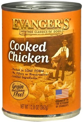 Evanger's Classic Recipes Cooked Chicken Grain-Free Case of 12 Canned Dog Food 362g