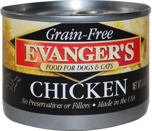 Evanger's Grain-Free Chicken Case of 24 Canned Dog &amp; Cat Food 170g