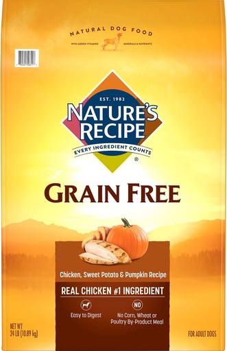 Nature's Recipe Grain-Free Chicken, Sweet Potato &amp; Pumpkin Recipe Dry Dog Food 10.9kg