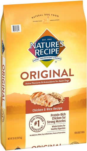 Nature's Recipe Adult Chicken &amp; Rice Recipe Dry Dog Food 10.9kg