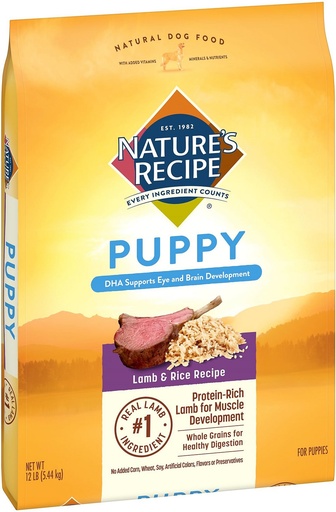 Nature's Recipe Puppy Lamb &amp; Rice Recipe Dry Dog Food 5.44kg