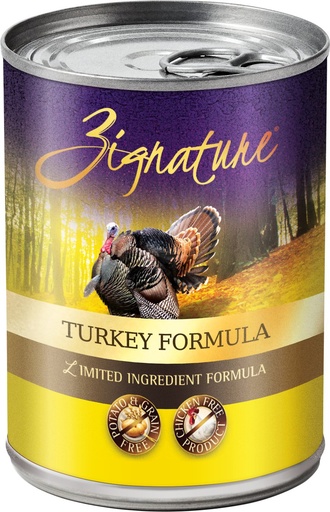 Zignature Turkey Limited Ingredient Formula Grain-Free Case of 12 Canned Dog Food 368g