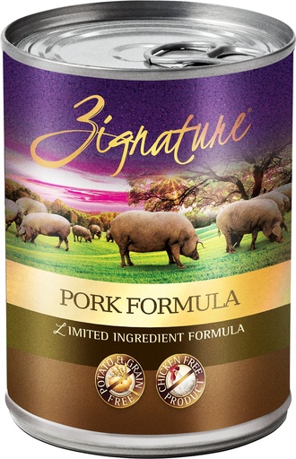 Zignature Pork Limited Ingredient Formula Grain-Free Case of 12 Canned Dog Food 368g