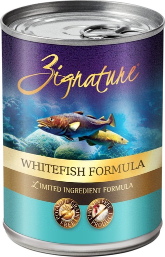 Zignature Whitefish Limited Ingredient Formula Grain-Free Case of 12 Canned Dog Food 368g