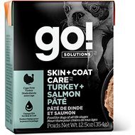 Go! SKIN + COAT CARE Turkey &amp; Salmon Pate Case of 12 Dog Food 354g