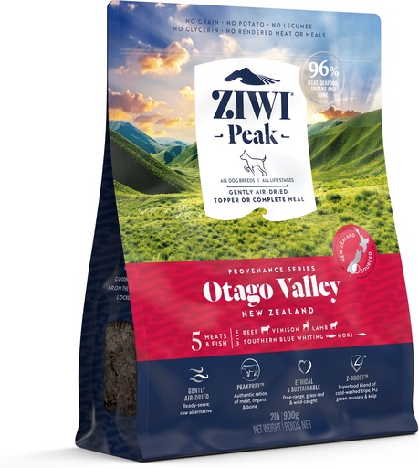 Ziwi Peak Otago Valley Grain-Free Air-Dried Dog Food 900g