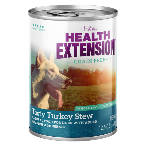 Health Extension Grain-Free Tasty Turkey Stew Case of 12 Canned Dog Food 354g