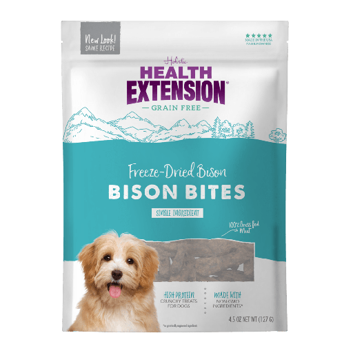 HEALTH EXTENSION Freeze-Dried Grain Free Bison Bites Dog Treats 127g