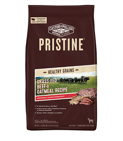 Castor &amp; Pollux Pristine Healthy Grains Grass-Fed Beef &amp; Oatmeal Recipe Adult Dry Dog Food 8.2kg