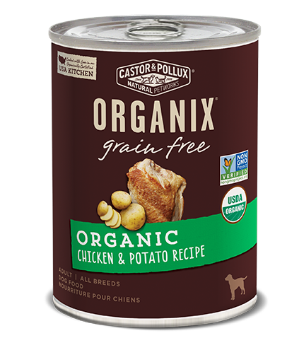 Castor &amp; Pollux Organix Grain-Free Organic Chicken &amp; Potato Recipe Adult Case of 12 Canned Dog Food 360g