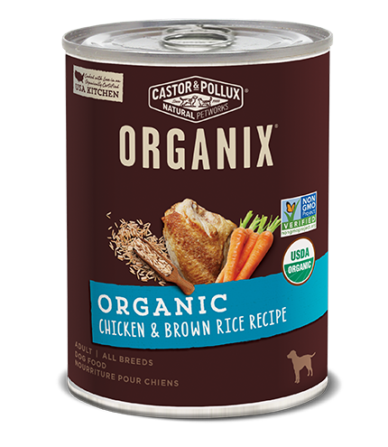 Castor &amp; Pollux Organix Organic Chicken &amp; Brown Rice Recipe Adult Case of 12 Canned Dog Food 360g