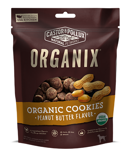 Castor &amp; Pollux Organix Organic Peanut Butter Flavor Cookies Dog Treats 340g