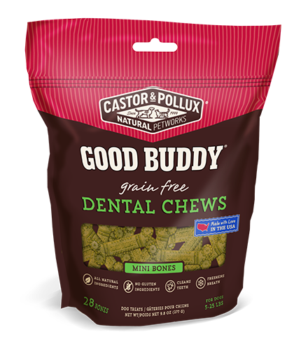 Castor &amp; Pollux Good Buddy Dental Chews Mini Bones Grain-Free Dog Treats 306g