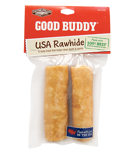 Castor &amp; Pollux Good Buddy USA Rawhide Curls Curls with Natural Chicken Flavor Dog Treats, 2 x 4" curls