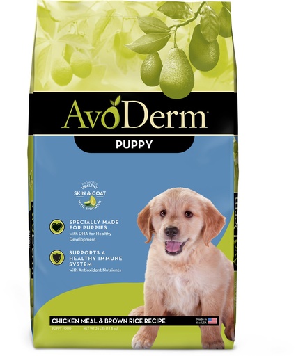 AvoDerm Natural Puppy Chicken Meal &amp; Brown Rice Dry Dog Food 11.8kg