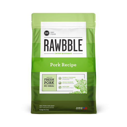 BIXBI RAWBBLE Fresh Pork Recipe Limited Ingredient Grain-Free Dry Dog Food 10.9kg