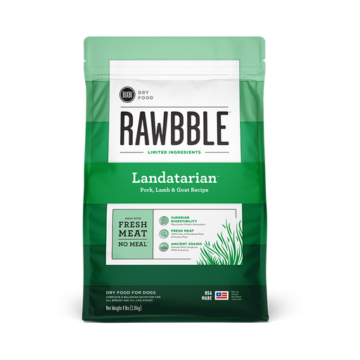 BIXBI RAWBBLE Fresh Landatarian Pork, Lamb &amp; Goat Recipe Limited Ingredient Dry Dog Food 10.9kg