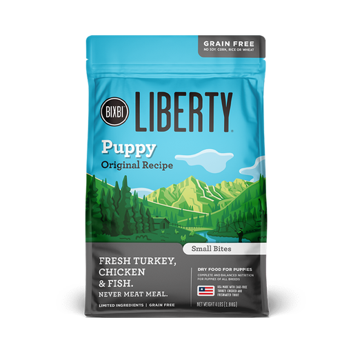 BIXBI Liberty Original Puppy Recipe Fresh Turkey, Chicken &amp; Fish Grain-Free Dry Dog Food 5kg