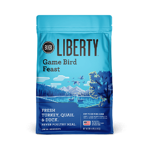 BIXBI Liberty Game Bird Feast Fresh Turkey, Quail &amp; Duck Dry Dog Food 10kg