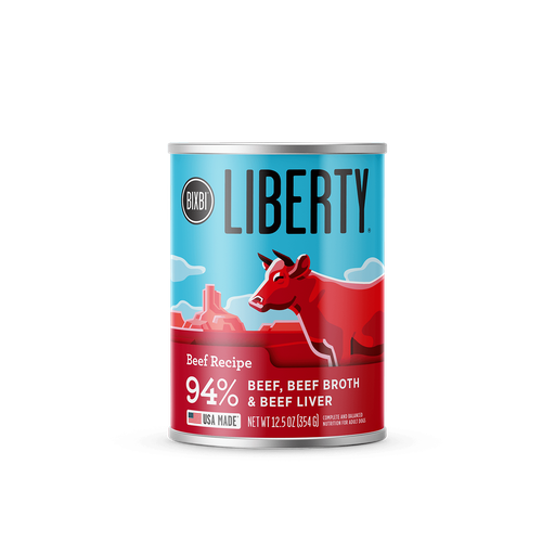 BIXBI LIBERTY BEEF RECIPE CASE OF 12 CANNED WET DOG FOOD 354g