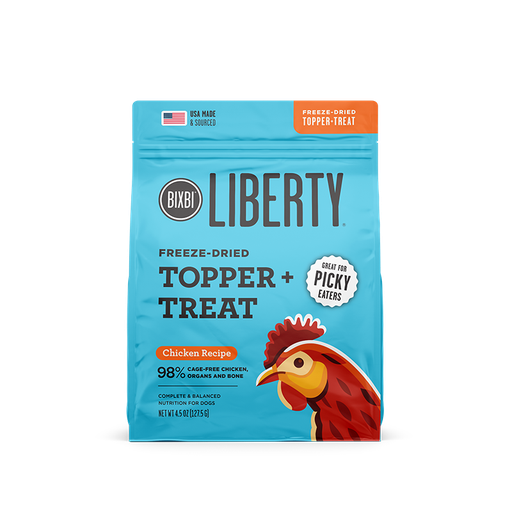 BIXBI LIBERTY CHICKEN RECIPE FREEZE DRIED DOG TOPPER + TREAT 127g