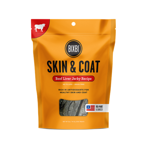 BIXBI Skin &amp; Coat Beef Liver Jerky Dog Treats 340g