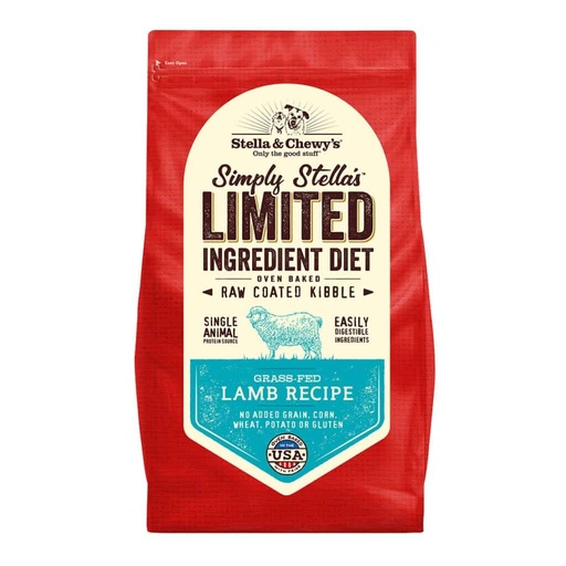 STELLA &amp; CHEWY'S SIMPLY STELLA LIMITED INGREDIENT GRASS-FED LAMB RAW COATED KIBBLE DRY DOG FOOD 10kg