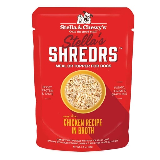 STELLA &amp; CHEWY'S STELLAS SHREDRS CAGE-FREE CHICKEN RECIPE IN BROTH ADULT WET DOG FOOD 80g